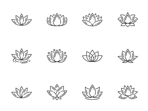 Lotus Symbol Tattoo, Tattoos Lotus, Lotus Vector, Lotus Symbol, Yoga Tattoos, Yoga Symbols, Symbol Tattoo, Flower Symbol, Symbol Tattoos