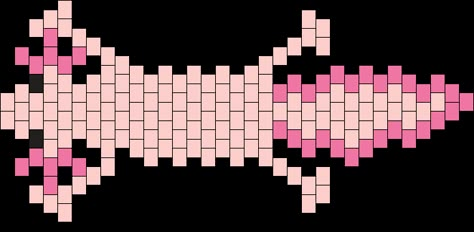 Axolotl >:) Pony Bead Patterns | Animals Kandi Patterns for Kandi Cuffs Bead Animals Patterns Axolotl, Axolotl Bead Pattern, Axolotl Perler Beads, Bead Patterns Animals, Kandi Tut, Pony Bead Animals Patterns, Kandi Patterns Templates, Bead Animals Patterns, Pride Kandi