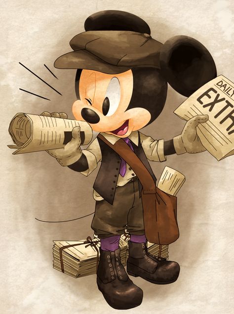 Scrapbook Disney, Paper Boy, Images Disney, Mickey Mouse Art, Mickey Mouse Wallpaper, Pinturas Disney, Mickey Mouse And Friends, Disney Fun, Disney Fan Art