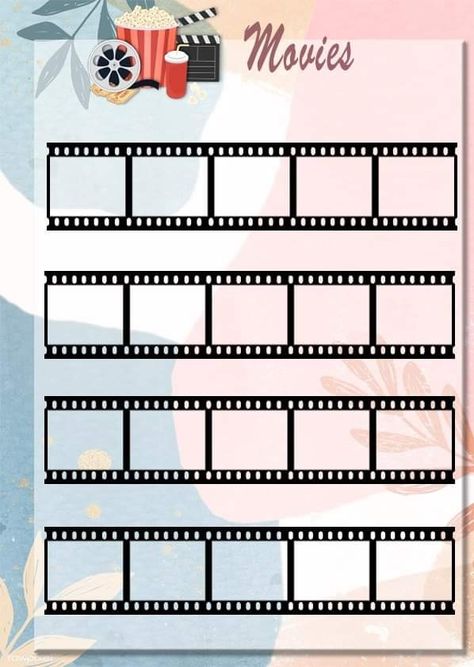 Movie Tracker Printable, Vintage Labels Printables, Movie Tracker, Book Review Journal, Journal 2024, What To Do When Bored, Scrapbook Templates, Utila, Scrapbook Printables