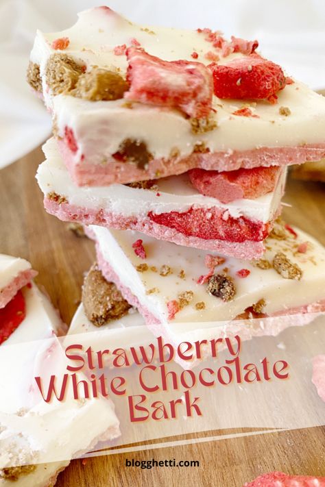 White Chocolate Bark Recipes, Strawberry White Chocolate, Spring Recipes Dessert, White Chocolate Bark, Chocolate Bark Recipe, Dried Candy, White Chocolate Strawberries, Candy Bark, Lemon Bundt Cake