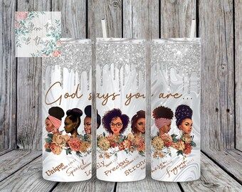 SouthernTeesThings | Etsy Custom Tumbler Cups Dance, African Woman Head Sublimation Keychain, School Spirit Days, Inspirational Tumbler, God Says, Awesome Gifts, Plastic Straw, Teacher Appreciation Week, Sublimation Tumbler