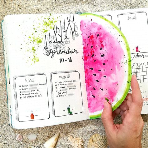 Watermelon Bullet Journal, Bullet Journal Page, Bullet Journal Ideas, Dutch Door, Diary Ideas, Bullet Journal Themes, Bullet Journal Art, Journal Themes, Bujo Inspiration