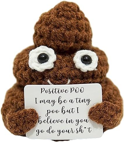 Amazon.com: BULINGNA Funny Crochet Inspirational Potato with Positive Card, Cute Emotional Support Pickle Positive Dolls (Coffee Poop, One Size) : Toys & Games Funny Crochet Ideas, Crochet Poop, Positive Crochet, Funny Crochet Gifts, Emotional Support Pickle, Funny Crochet, Crochet Humor, Hand Puppets, Emotional Support