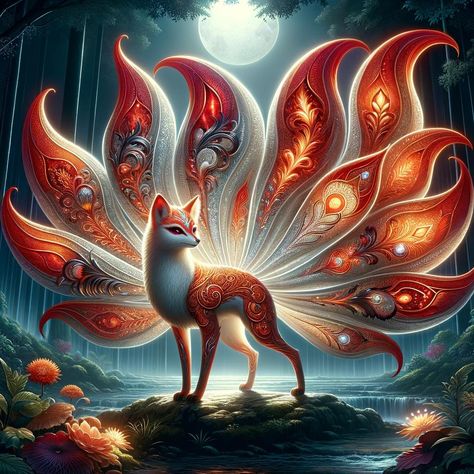 The Amazing World of Chinese Huli Jing: Unveiling the Mysteries of Fox Spirit Lore - Old World Gods Huli Jing Art, Mythical Creatures Art Mythology, Fox Creature, Huli Jing, Fox Tattoo Design, Japanese Fox, Elder Scrolls Skyrim, Alice Angel, Fox Spirit