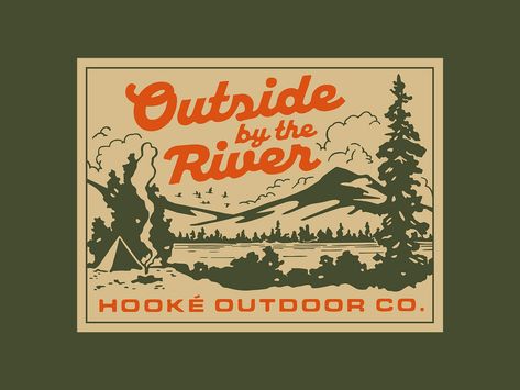 Hooke Fall/Winter Collection designed by Steve Wolf. Connect with them on Dribbble; the global community for designers and creative professionals. Vintage Camping Posters, Hiking Design Graphic, Hunting Club Logo, Summer Camp Logo Design, National Park Branding, Camping Logo Design Ideas, Lodge Illustration, Camping Graphic Design, Outdoorsy Branding