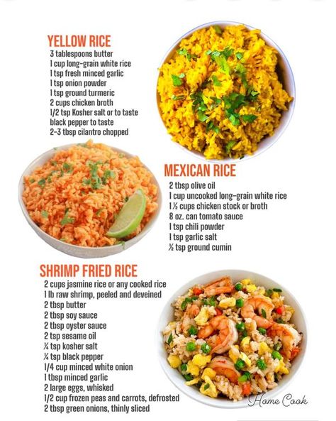 Home Cook Ways To Make Rice Different, Different Kinds Of Rice, Different Types Of Rice, Rice Seasoning Recipe, Types Of Rice, Spicy Rice Recipe, Orzo Recipes Side, Flavored Rice Recipes, Meet Recipe