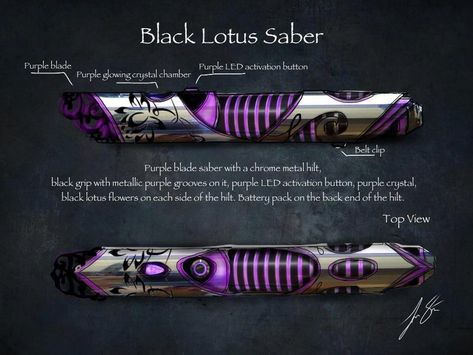 Black Lotus Saber consept by joshsmithstudio on deviantART Star Wars Trivia, Purple Lightsaber, Lightsaber Design, Grey Jedi, Lightsaber Hilt, Accel World, Star Wars Character, Black Lotus, Star Wars Facts