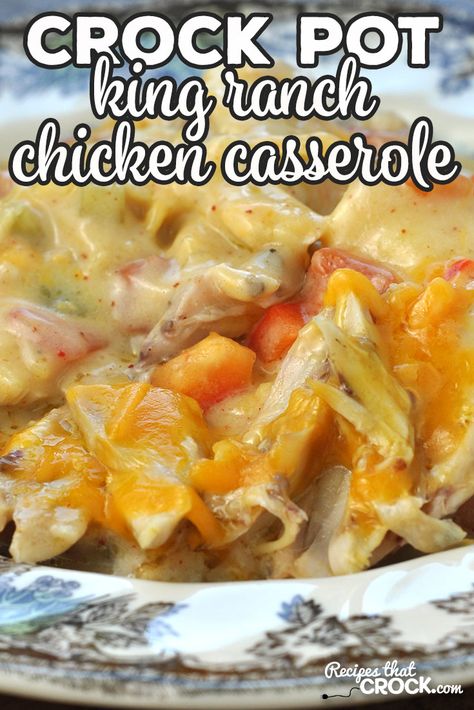 Casserole In Crockpot, Chicken Ranch Casserole, Crockpot Chicken Casserole, Ranch Chicken Recipe, Ranch Chicken Crockpot, King Ranch Chicken Casserole, King Ranch Chicken, Ranch Casserole, Ranch Chicken Recipes