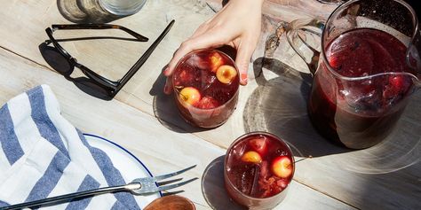 Sangria doesn’t have to be a sugary mess. Grilled stone fruit adds a natural caramelized sweetness to this refreshing drink. Sangria Photography, Stone Fruit Sangria, Fruit Sangria, Grill Stone, Plum Recipes, Cooking Stone, Grilled Fruit, Fluid Dynamics, Grilled Peaches