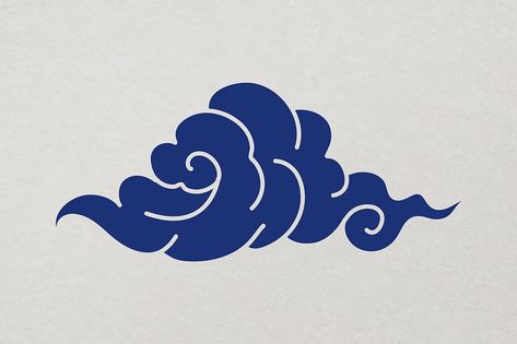 Chinese cloud sticker, blue oriental | Free Vector - rawpixel Cloud Symbol, Japanese Clouds, Cloud Sticker, Tattoo Abstract, Cloud Illustration, Cloud Stickers, Cloud Icon, Anime Tattoo, Chinese Symbols