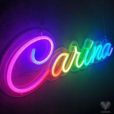 #NeonSignNames #NeonInspiration #NeonSigns #BrightIdeas Led Sign Wall, Den Ideas, Neon Flex, Healing Spirituality, Sign Wall Decor, Wedding Neon Sign, Neon Wedding, Led Sign