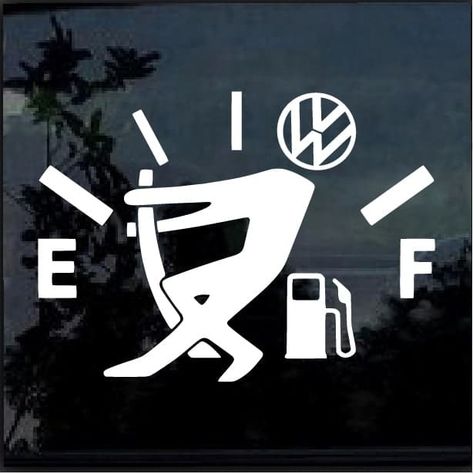 Awesome  VW Volkswagen Funny Gas Gauge Window Decal Sticker  Check it out here https://customstickershop.us/shop/car-decals-vw-volkswagen-funny-gas-gauge-sticker/ Hippie Car Accessories, Mountain Bike Tattoo, Crafter Logo, Gas Gauge, Vw Logo, Volkswagen Golf Mk1, Hippie Car, Vw Mk1, Vw Art