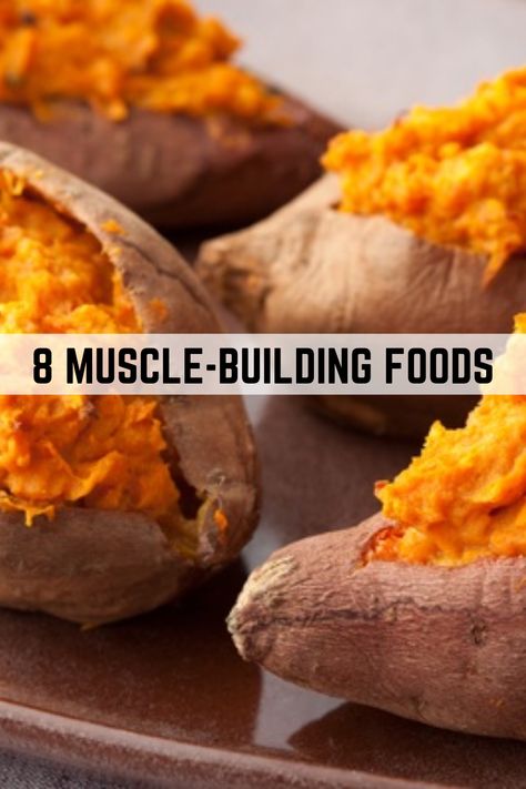 While workouts are an integral part of your muscle-building plan, adding the right foods is just as important. Plain chicken breast works well to build muscle, but after a while it gets boring and bland.  Pack on quality, lean muscle mass by adding these 8 muscle-building foods to your diet now. Lean Muscles Women, Food For Muscle Growth, Muscle Gain Meal Plan, Muscle Building Meal Plan, Lean Protein Meals, Muscle Building Foods, Muscle Building Diet, Good Carbs, Muscle Builder