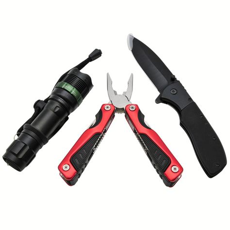 3PC Tactical Tool Set 5ct PDQ Hand Tool Set, Hand Tool Sets, Folding Pocket Knife, Tractor Supplies, Led Headlamp, Waterproof Led, Pet Life, Multi Tool, Aa Batteries