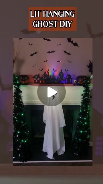 Rosa Enid on Instagram: "Lit Hanging Ghost DIY 👻  This hanging ghost DIY is super easy to do and it’s Perfect for Halloween! We made this two years and we hung it outside for the trick o treaters. Everyone loved it!   Supplies: Paper Lanterns Plastic Table cloth (like the ones used for birthday parties)  Battery operated LED light Ghost eyes and mouth cut outs  How to make: Set up your paper lantern. Put the LED light inside.Then cut a hole in the middle of your table cloth and put it on the lantern. Add the eyes and mouth and your ghost is ready to hang!   #halloweenideas #halloweendiy #ghostdiy #halloweencrafts #halloweendecor" Plastic Table Cloth, Ghost Eyes, Ghost Diy, Battery Operated Led Lights, Hanging Ghosts, Ghost Lights, The Lantern, Plastic Table, Paper Lantern