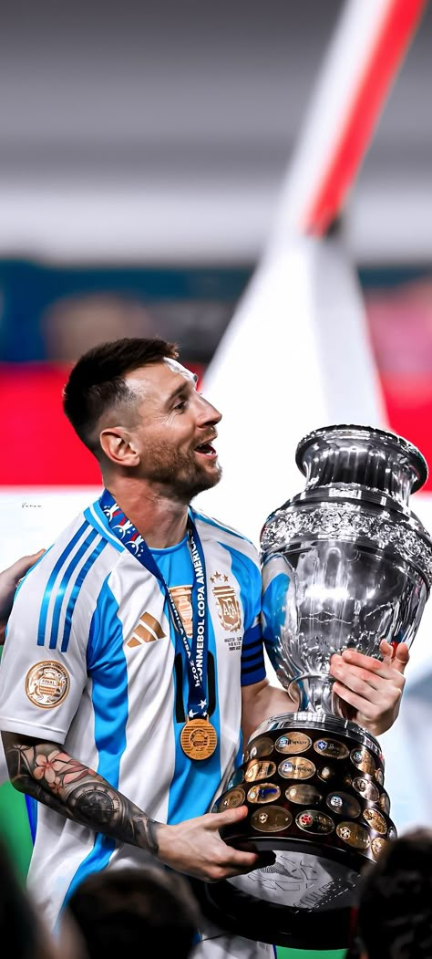 Copa America 2024 Messi With Copa America, Copa America Champions, Leo Wallpaper, Argentina Copa America, Messi Goat, Lionel Messi Family, Messi World Cup, Argentina National Team, Barcelona Players