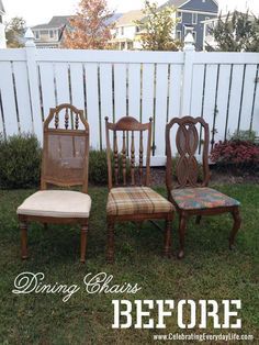 Refurbished Dining Chairs, Dining Room Chairs Diy, Recovered Dining Chairs, Dining Room Chairs Makeover, Reupholster Dining Room Chairs, Upcycled Dining Chairs, Refurbished Chairs, Dining Chair Makeover, Recovering Chairs