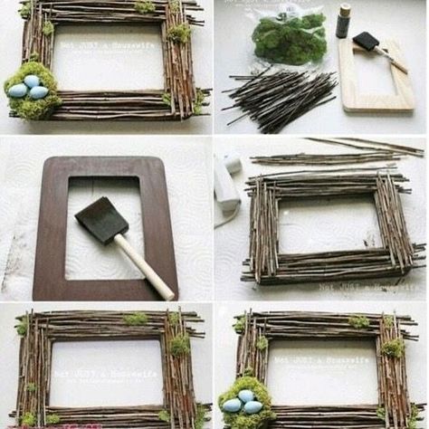 Twig Crafts, Deco Nature, Driftwood Crafts, Orange Garland, Fairy Garden Diy, Deco Floral, Décor Diy, Frame Crafts, Nature Crafts