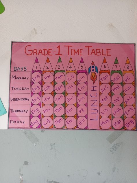 Time Table Chart Ideas For Classroom, Time Table Chart Ideas, Chart Ideas For Classroom, Classroom Rules Ideas, Table Chart Ideas, Time Table Chart, Class Decoration Ideas, Chart Paper, Table Chart