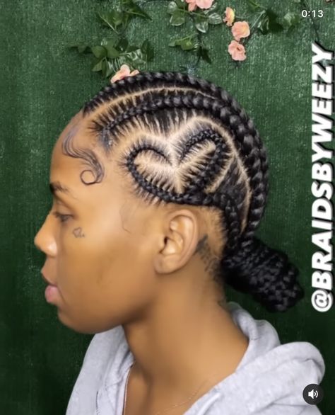 Natte Coller, Heart Braids, Straight Back Braids, Black Kids Braids Hairstyles, 4 Braids, Kids Braids, Pretty Braids, Feed In Braids Hairstyles, Box Braids Hairstyles For Black Women