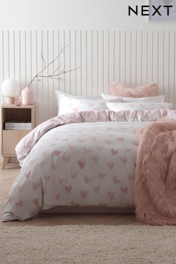 Bedding Sets | Duvet Cover & Bed Sets | Next UK Heart Duvet Cover, Pink Bed Sheets, Comfy Bedding, Geometric Duvet Cover, Pink Duvet Cover, Double Duvet Covers, Duvet Cover Pattern, Comfy Bed, Pink Bedding