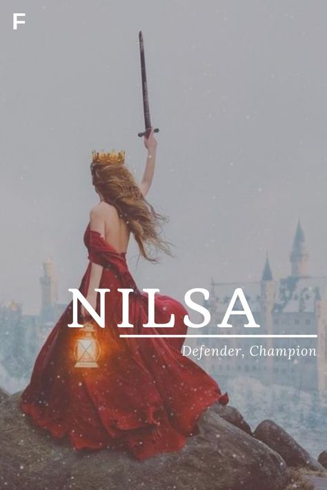 Nilsa, meaning Defender, Champion, Scandinavian names, N baby girl names, N baby names, female names, whimsical baby names, baby girl names, traditional names, names that start with N, strong baby names, unique baby names, feminine names Hispanic Baby Names, Scandinavian Names, Country Baby Names, Strong Baby Names, Southern Baby Names, Feminine Names, Female Character Names, Unisex Baby Names, Southern Baby