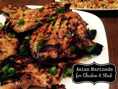 This Easy Asian Marinade is a cinch to put together and made up of ingredients we always have on hand in our pantry!  Minimum time and effort, maximum amount of flavor.  We love to serve it with fried rice!  I surprised my hubby with the Weber Grill last week that he has wanted for a … Chicken Steak Recipe, Asian Marinade For Chicken, Steak Marinades, Marinade Chicken, Asian Marinade, Marinade For Chicken, Greek Chicken Marinade, Recipes Grilling, Grilled Chicken Marinade