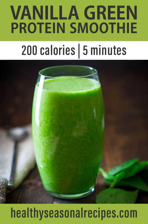 This vanilla green protein smoothie with spinach and whey protein powder takes 5 minutes to make and aids muscle recovery after you’ve hit the gym. Green Protein Smoothie, Healthy Protein Smoothies, Vegan Steak, Vanilla Smoothie, Protein Smoothies, Smoothie Detox, Spinach Smoothie, Vanilla Protein Powder, Smoothie Shakes