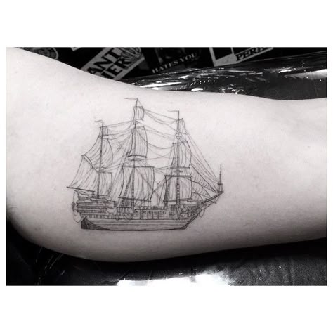 Discover | Tattoodo Ship Diagram, Woo Tattoo, Tattoo Ship, Dr Woo Tattoo, Ship Tattoos, Pirate Ship Tattoo, Skyline Tattoo, Boat Tattoo, Dr Woo