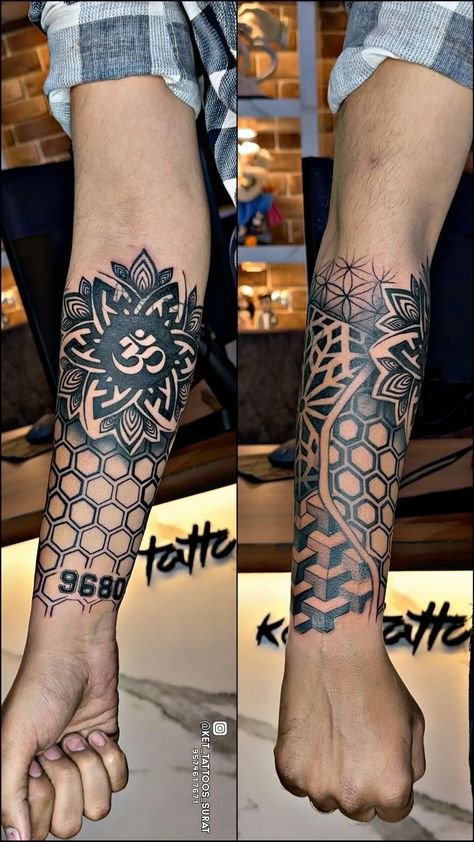 Full Arm Tattoo Men, Tattoos Full Sleeve, Julian Tattoo, Sleeve Filler Ideas, Tattoo Sleeve Filler Ideas, Geometric Tattoo Filler, Black Band Tattoo, Max Tattoo, Tiger Eyes Tattoo