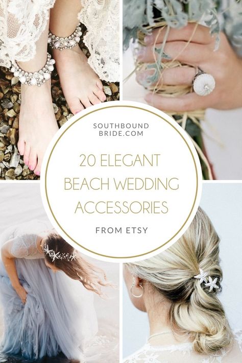 20 Elegant Beach Wedding Accessories | SouthBound Bride Veils For Beach Wedding, Minimal Beach Wedding, Beach Wedding Veil, Beach Wedding Earrings, Beach Wedding Hair Accessories, Elegant Beach Wedding, Small Beach Weddings, Beach Wedding Accessories, Simple Beach Wedding