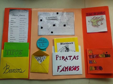 Maestra de Primaria: Lapbook o libros desplegables con bolsillos Interactive Lapbooks, Lapbook Ideas, Pirate Activities, Lap Book, Interesting Facts About Yourself, The Pirates, Interactive Book, Language Teaching, Teacher Hacks