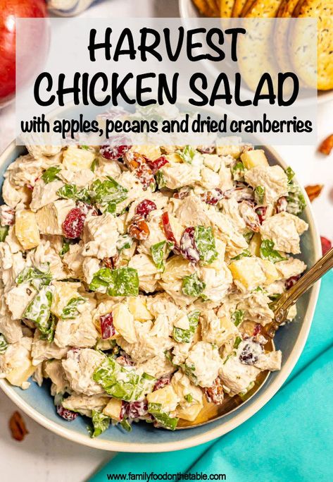 Harvest Chicken Salad Recipe, Chicken Salad With Pecans, Harvest Chicken Salad, Harvest Chicken, Salad With Pecans, Chicken Salad With Apples, Sandwich Wrap, Chicken Curry Salad, Healthy Chicken Salad