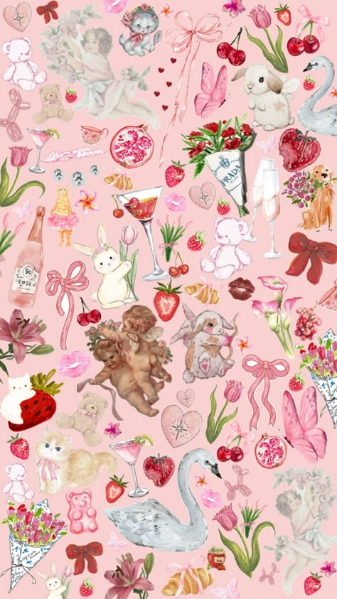 Croquette Aesthetic #croquette #croquetteaesthetic #girly #girlyaesthetic #pink #pinkaesthetic #soft #flowers #wallpaper #pinkwallpaper Drawing Coquette, Croquette Aesthetic, Soft Flowers, Chanel Art, Kawaii Wallpapers, Rose Gold Wallpaper, Creative Fashion Photography, Valentine Images, Trippy Wallpaper