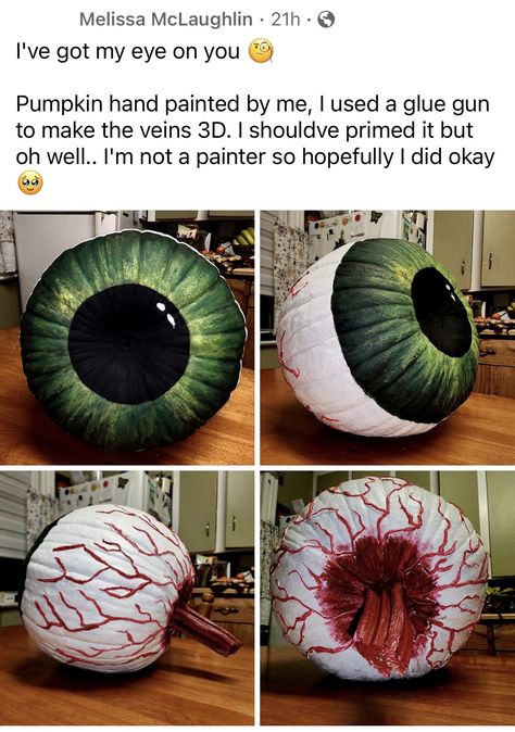 Eyeball Pumpkin, Realistic Eyeball, Kids Pumpkin Carving, Book Character Pumpkins, Halloween Pumpkin Crafts, Creative Pumpkin Painting, Creative Pumpkin Decorating, Character Pumpkins, Pumpkin Contest