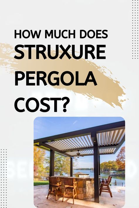 How Much Does Struxure Pergola Cost? Pergola Cost, Vinyl Pergola, Louvered Pergola, Building A Pergola, Wood Pergola, Wooden Pergola, Roof Structure, Backyard Spaces, Shade Structure