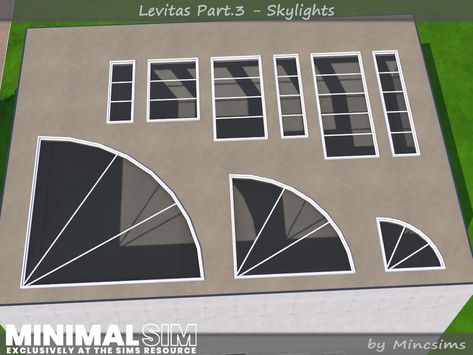 The Sims Resource - MINIMALSIM Levitas Part.3 - Levitas Skylights Sims 4 Skylight Cc, Sims 4 Roof Cc, Ventilation Block, Roof Decoration, Cozy Places, Cc Clothes, Brick Decor, Square Windows, Game Codes