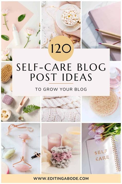 Are you struggling to come up with blog post ideas? Have you thought about adding a few self-care articles to your blog? Self-care content is a great way to create a deeper connection with your audience. Write blog posts sharing your personal self-care journey to inspire readers to prioritize their own self-care. Check out this list of 120 self-care blog post ideas to get the ball rolling. Blog Content Planner, Blog Post Topics, Blog Post Ideas, Blog Niche, Blog Topics, Wellness Blog, Mind Body And Soul, Writing Blog Posts, Blog Planner