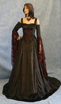 Halloween Wedding Dresses, Theatre Dress, Medieval Wedding Dress, Gaun Abad Pertengahan, Elven Dress, Medieval Gown, Medieval Wedding, Fest Outfits, Gothic Wedding Dress