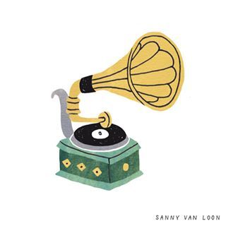 Illustration made for the book 'Creative Flow', written by @jocelyndekwant 🎵 ⠀ #gramophone #vinyl #recordplayer #vintagerecordplayer #music #retro #vintage #creativeflow #mindfulness #mindfullife #illustratedbook #illustration #sannyvanloon Loon Illustration, Sundae Kids, Spot Illustration, Dibujo Simple, Trendy Music, Vintage Record Player, Peach Pit, Music Illustration, Record Player