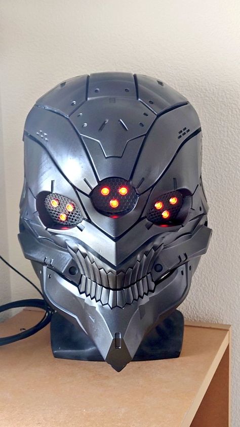 Robot Mask Design, Robot Helmet Design, Cool Masks Designs Ideas, Robot Head Design, Cyberpunk Mask Design, Robot Helmet, Sci Fi Mask, Robot Mask, Cyberpunk Mask