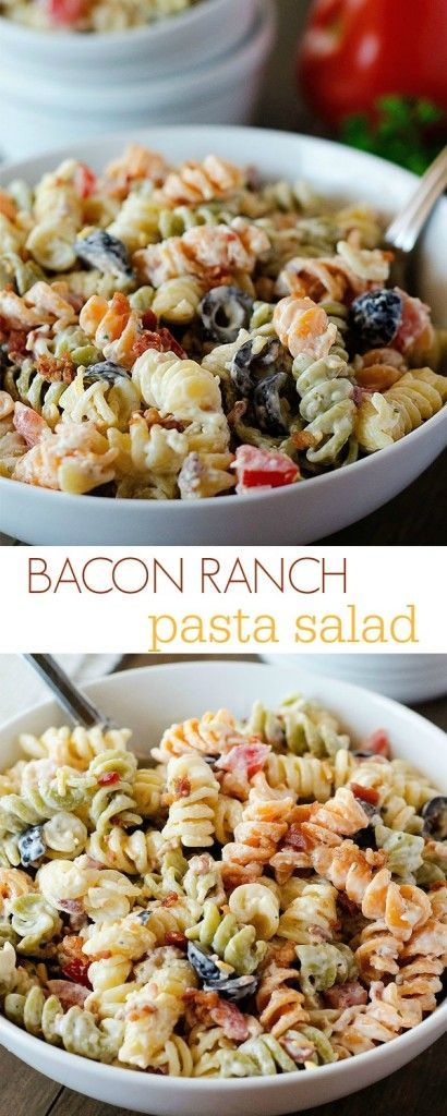 This is the best pasta salad. Its flavorful yet light. My family loves it! Tortellini Pesto, Low Carb Veggie, Salad Macaroni, Bacon Ranch Pasta, Bacon Ranch Pasta Salad, Enchilada Pasta, Resep Pasta, Ranch Pasta Salad, Ranch Pasta