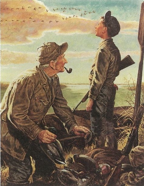 Father-son Duckhunting memories being made Western Hunting, Waterfowl Art, Hunting Painting, Hunting Tattoos, Hunting Pictures, Hunting Art, Waterfowl Hunting, Wildlife Artwork, Duck Art