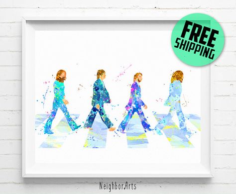 The Beatles Abbey Road print, The Beatles print, Abbey Road poster, The Beatles poster, John Lennon, Paul McCartney, wall art, [146] decor Beatles Watercolor, Abbey Road Poster, The Beatles Poster, Beatles Wall Art, Abby Road, Road Poster, The Beatles Abbey Road, Big Blank Wall, Beatles Poster