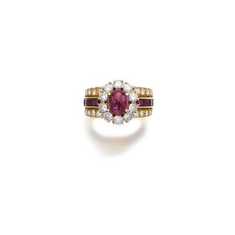 van cleef and arpels ||| ring ||| sotheby's ge1712lot98vm4en Van Cleef And Arpels Engagement Ring, Van Cleef Ring Engagement, Van Cleef Engagement Ring, Bling Things, Ruby And Diamond Ring, Van Cleef And Arpels, International Jewelry, Ruby Engagement Ring, Ring Ideas