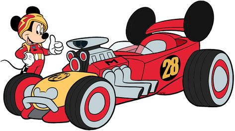 Clip art of Mickey Mouse from Disney's Mickey and the Roadster Racers #mickeymouse, #mickeyandtheroadsterracers Mickey Roadster Racers Party, Mickey Roadster Racers Birthday, Mickey Roadster Racers, Mickey Mouse Car, Mickey And The Roadster Racers, Cars Disney, Mickey Birthday, Mickey Y Minnie, Baby Clip Art