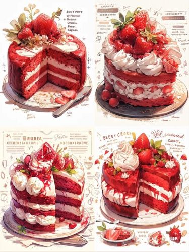 Cake Reference Photo, Food Drawings, Food Artwork, Food Illustration Art, Pretty Dessert, Cute Food Drawings, Cute Food Art, Food Painting, Food Illustration