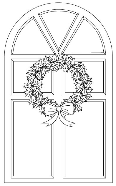 Sheet cake idea - Christmas door - could be the usual rectangle if you wanted to use the whole top of the cake. Coloring Christmas, Holly Wreath, Magnolia Stamps, Window Cards, Scrapbooking Stamps, Card A, Christmas Templates, Christmas Stamps, Christmas Cards To Make