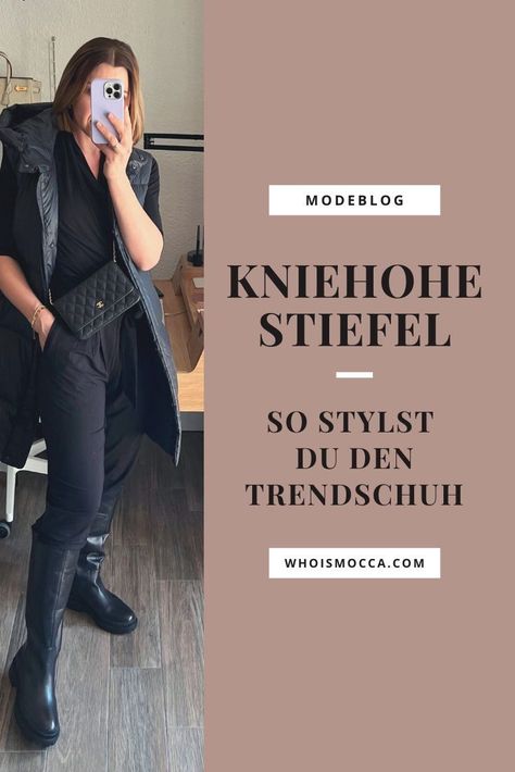 Heute erfährst du am Fashionblog alles über kniehohe Stiefel. Meine liebsten Outfits mit Stiefel und die schönsten Kombinationen habe ich für dich zusammengetragen. www.whoismocca.com. Outfit Trends, Fashion Blogger, Blogger, Fan, Fashion Trends, Quick Saves